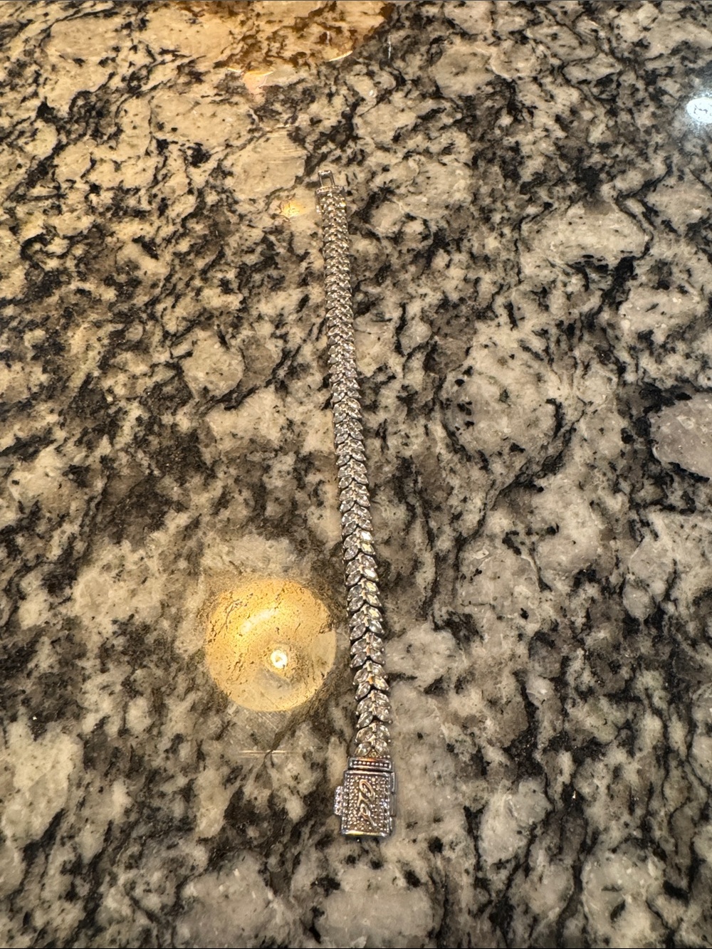 Iced Herringbone Bracelet in White
Gold- 7mm